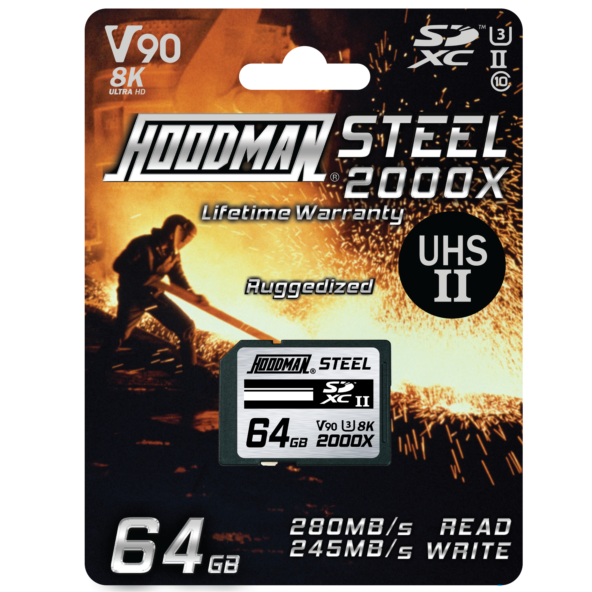 Hoodman Steel SD cards UHSII SDXC V90