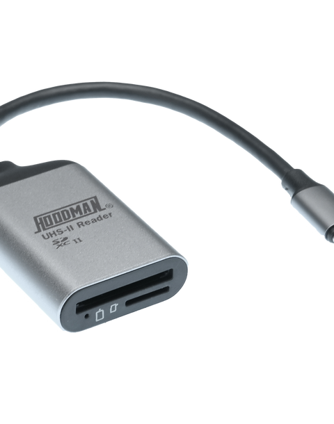 Hoodman Steel SD & Micro SD UHSII enabled memory card reader USB 3.2 Gen 1