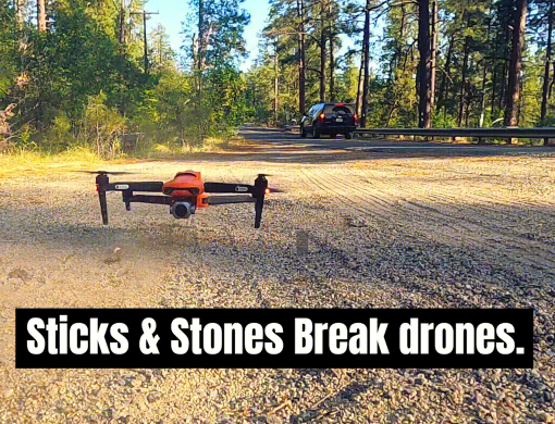 Load video: This video will demonstrate how having a landing pad will prevents sticks and stones from breaking your drone.